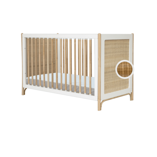 Cuna de Madera Wave Ratán 60 X 120 CM
